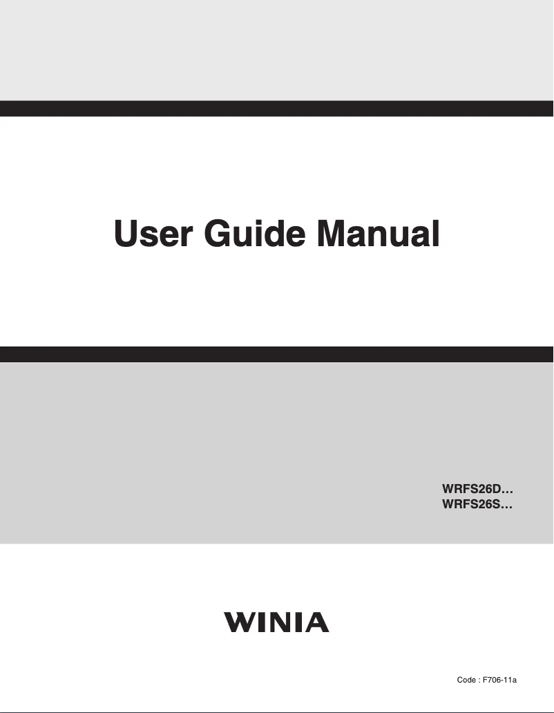 Page 1 of the manual User Manual Winia WRFS26DWCE