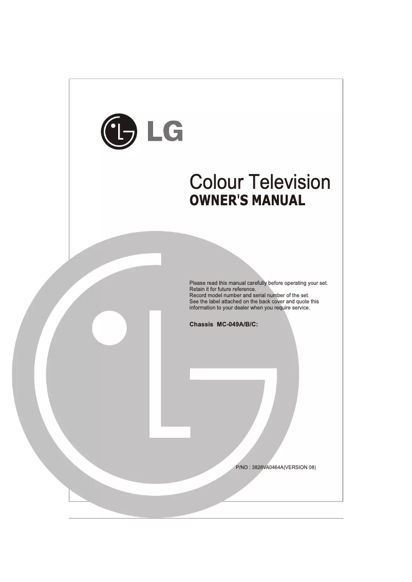 Page 1 of the manual User Manual LG 29FD7RGE