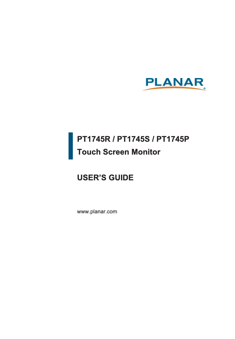 Page 1 de la notice Manuel utilisateur Planar PT1745P