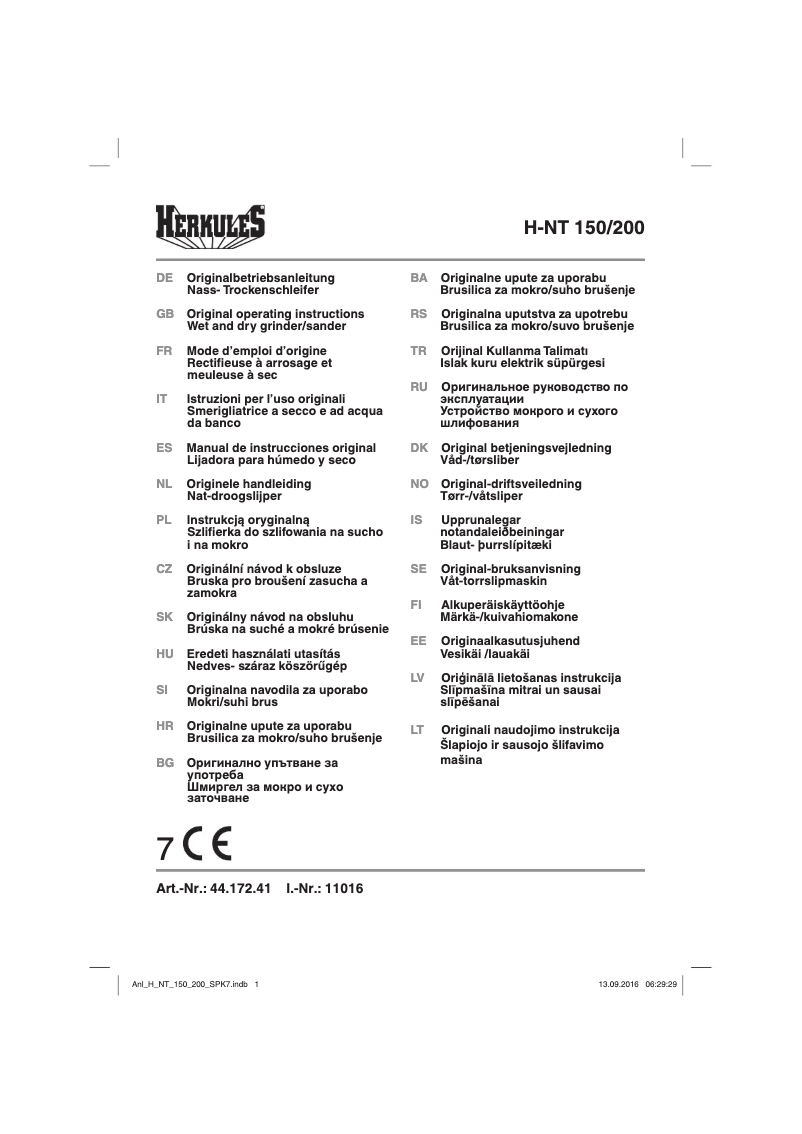 Page 1 of the manual User Manual Herkules H-NT 150/200