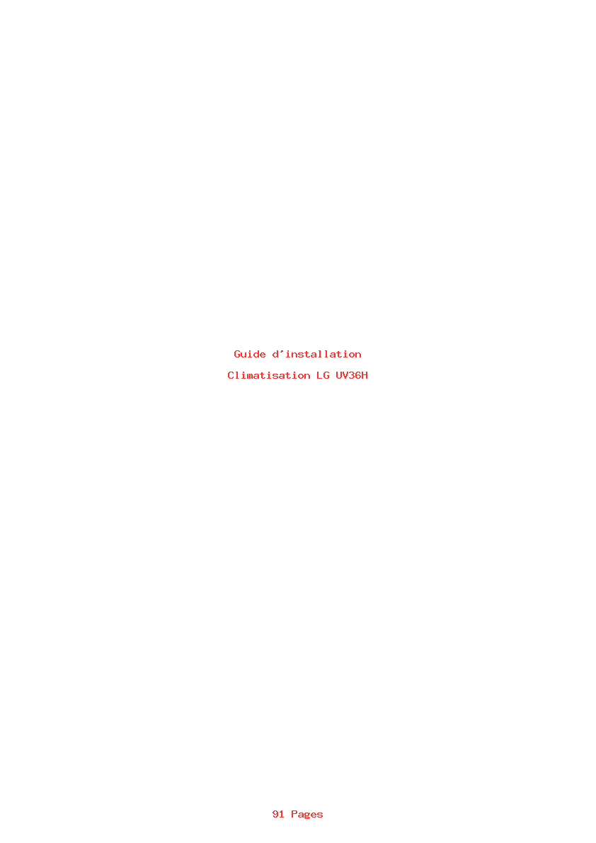 Page 1 de la notice Guide d'installation LG UV36H