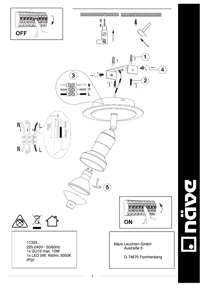 Página 1 del manual Manual de usuario Näve Motril