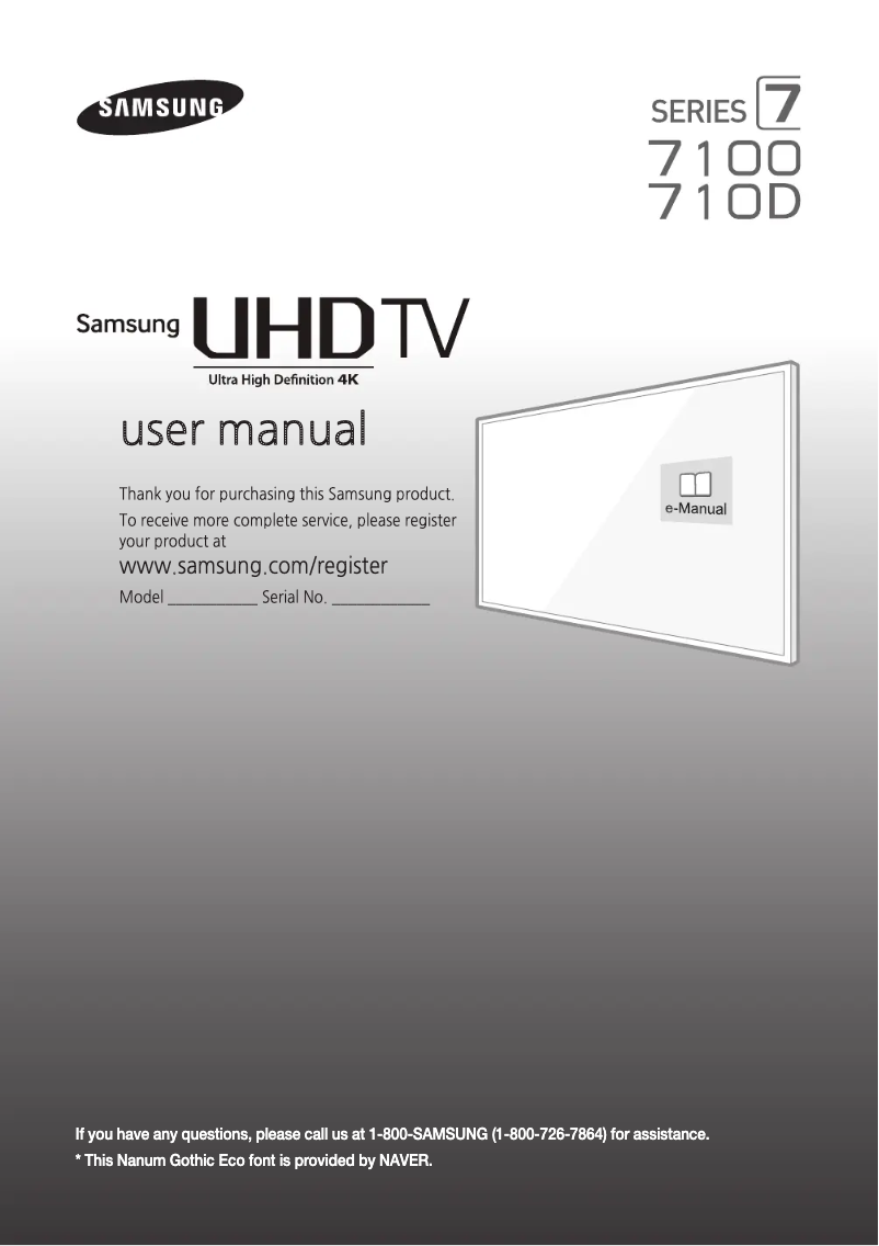Página 1 del manual Manual de usuario Samsung UN40JU7100F