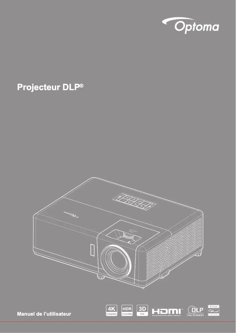 Page 1 de la notice Manuel utilisateur Optoma ZH507+