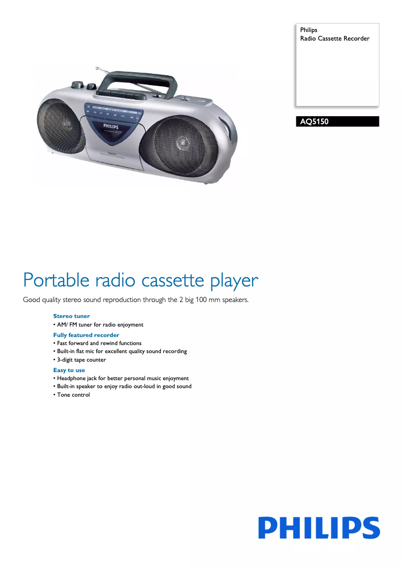 Página 1 del manual Folleto Philips AQ5150