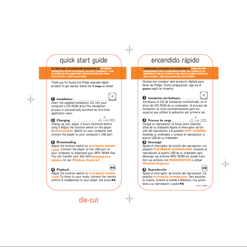 Page 1 of the manual Quick Start Guide Philips Key 006