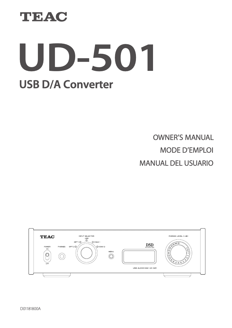 Página 1 del manual Manual de usuario Teac UD-501