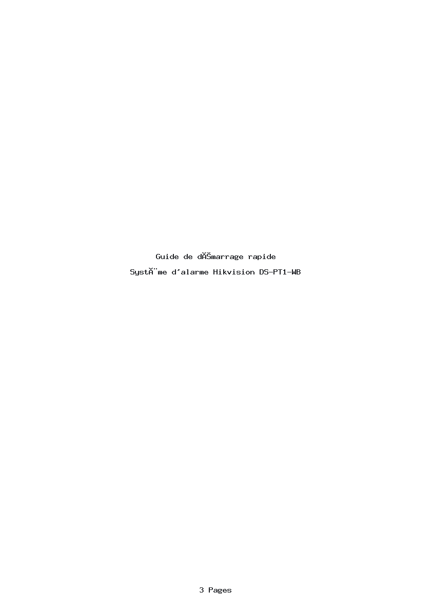 Image de la première page du manuel de l'appareil DS-PT1-WB