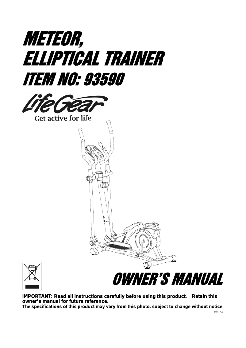 Página 1 del manual Manual de usuario Life Gear Meteor 93590