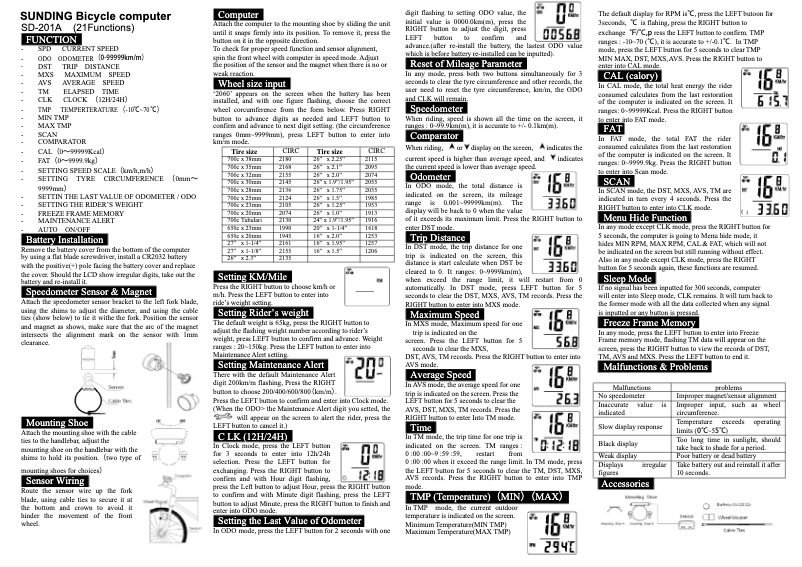 Page 1 de la notice Manuel utilisateur Sunding SD-201A