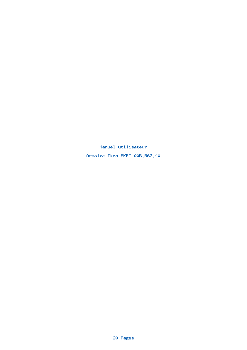 Page 1 de la notice Manuel utilisateur Ikea EKET 005.562.40