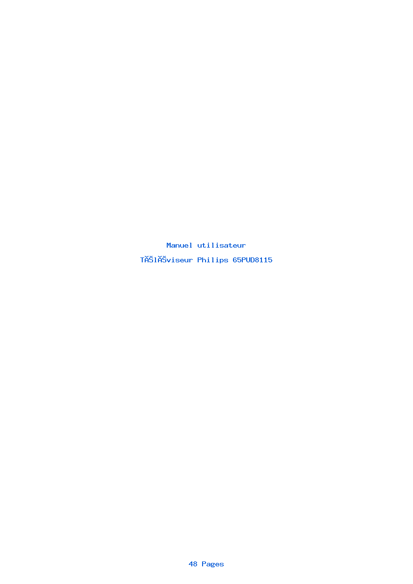 Page 1 de la notice Manuel utilisateur Philips 65PUD8115