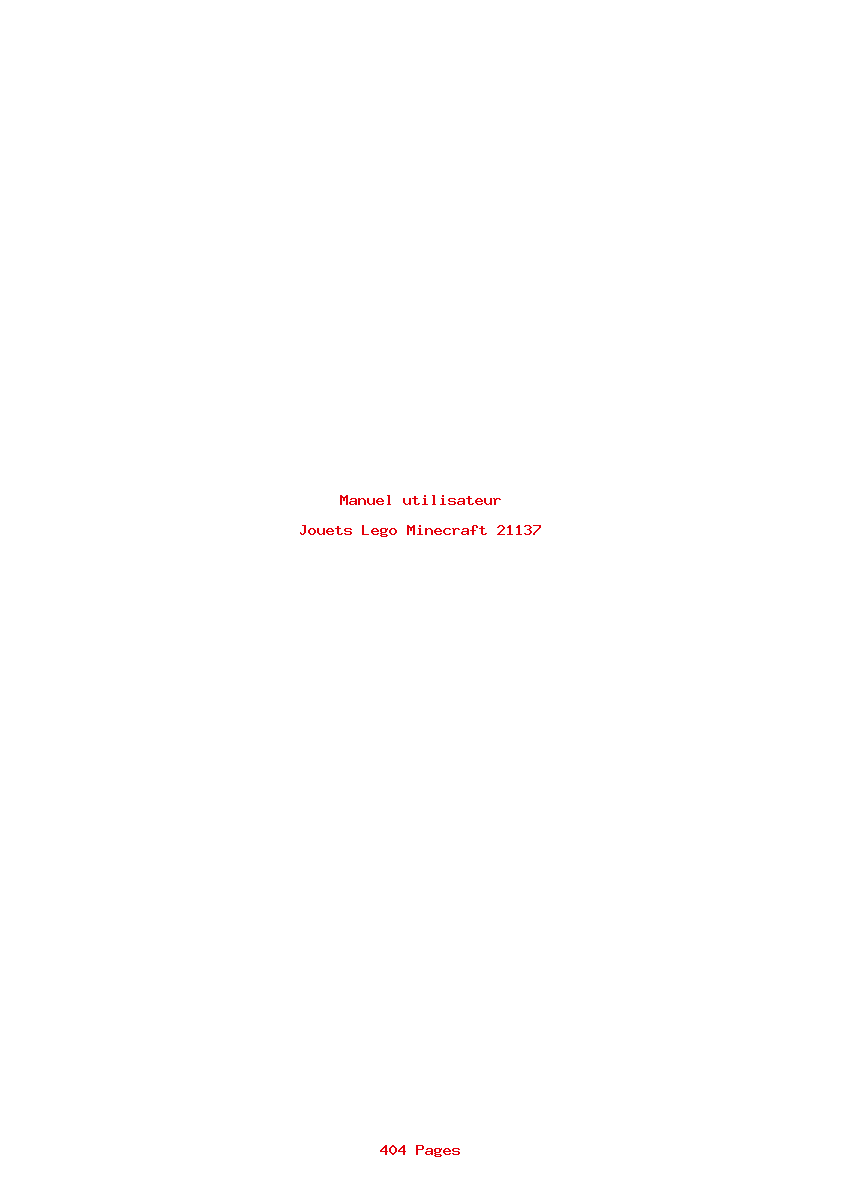 Page 1 de la notice Manuel utilisateur Lego Minecraft 21137