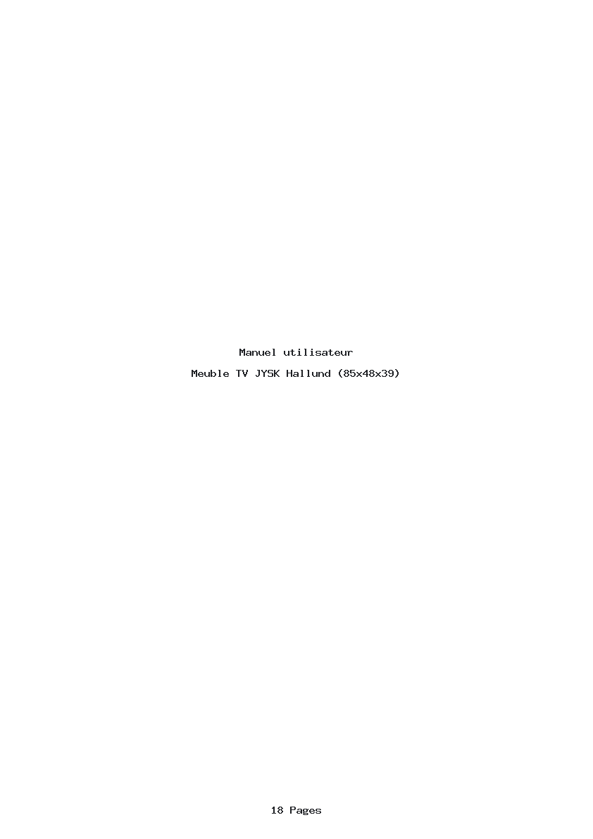 Page 1 de la notice Manuel utilisateur JYSK Hallund (85x48x39)