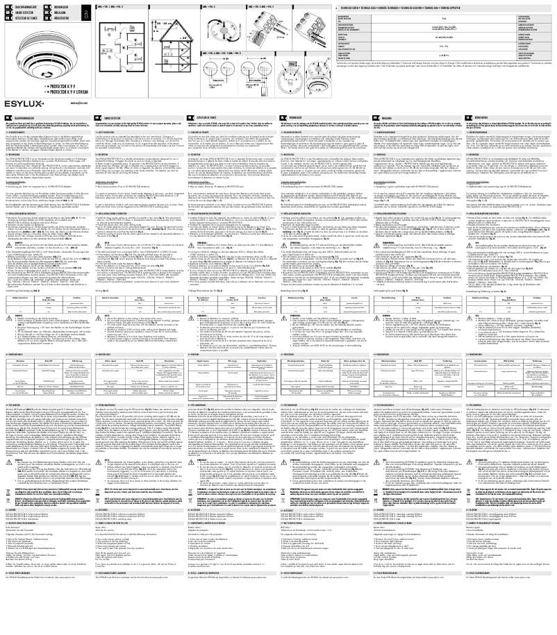 Page 1 de la notice Manuel utilisateur Esylux PROTECTOR K 9 V Lithium