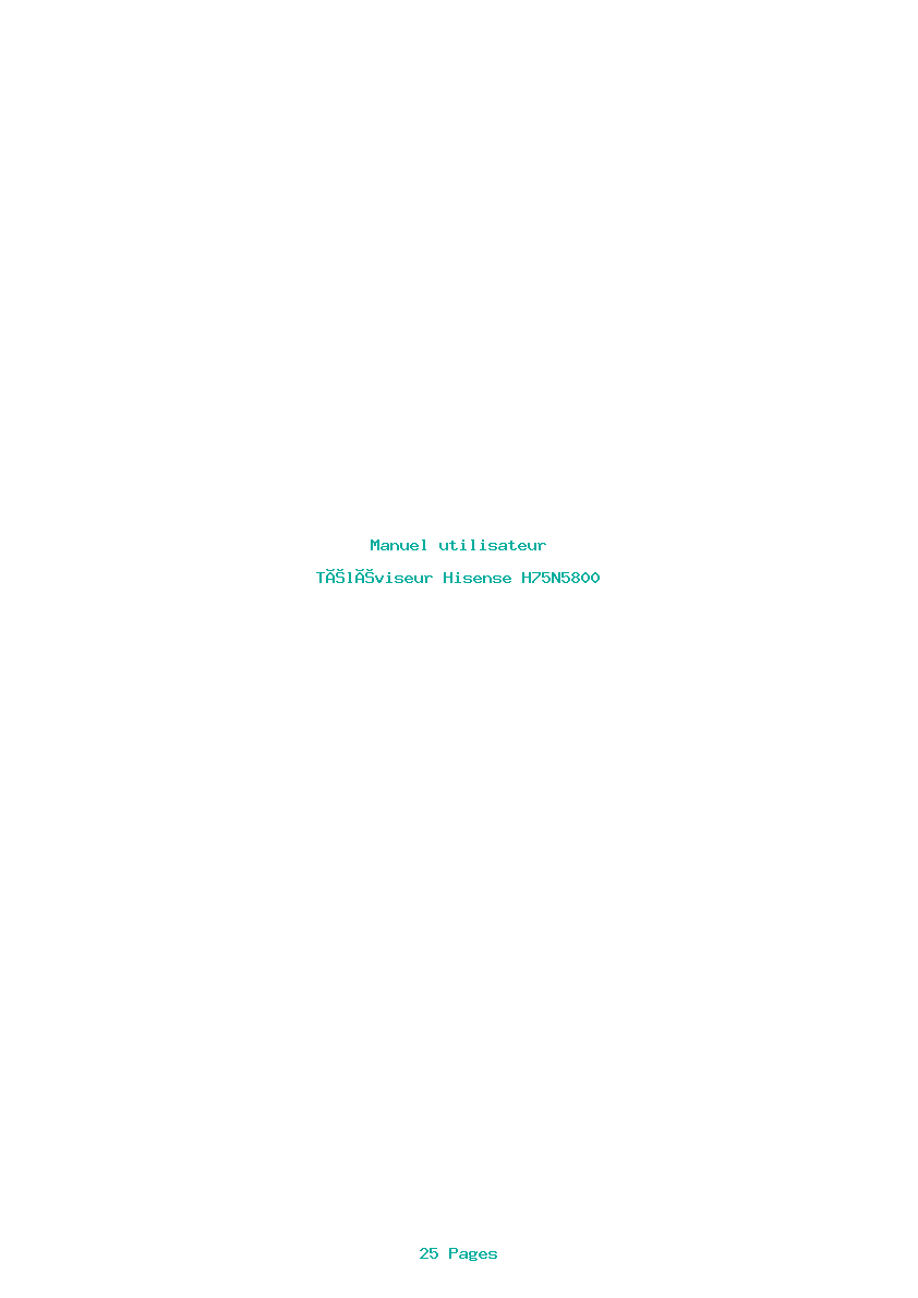 Page 1 de la notice Manuel utilisateur Hisense H75N5800