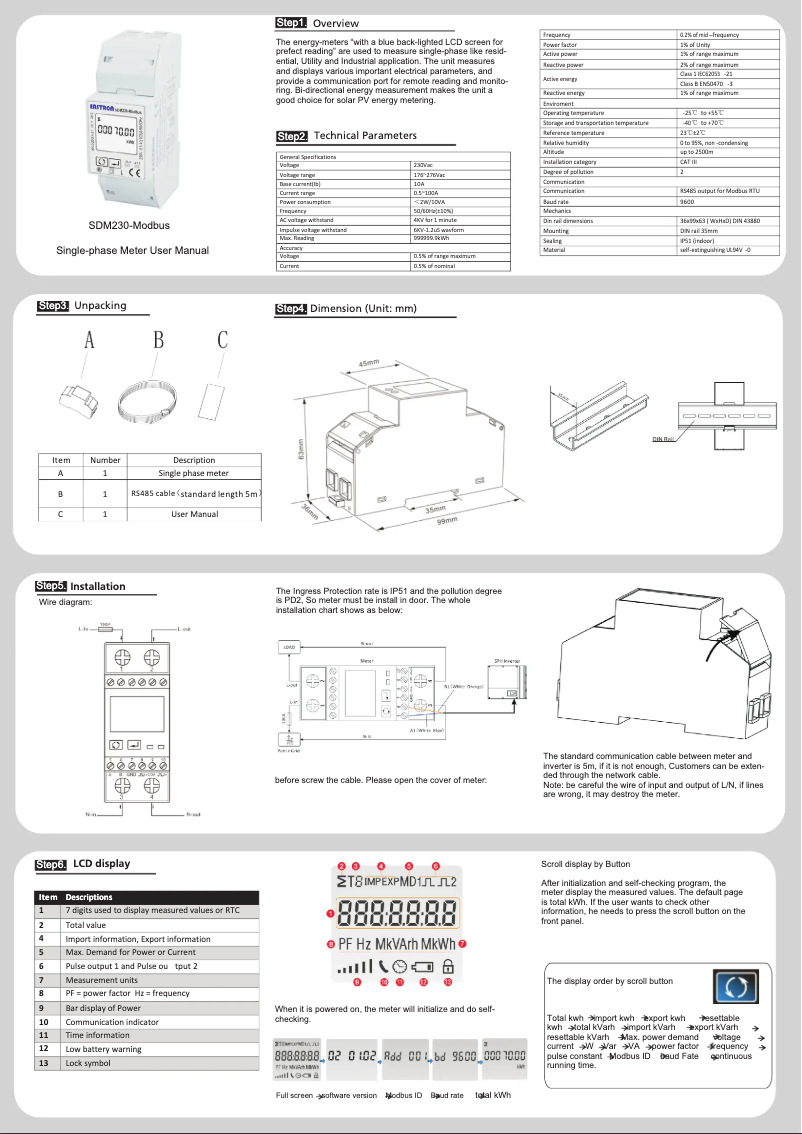 Page 1 de la notice Manuel utilisateur Growatt TPM