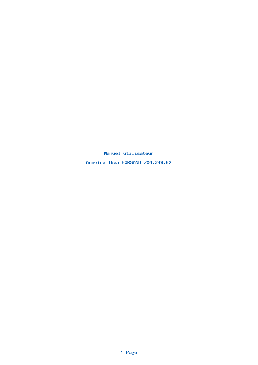Page 1 de la notice Manuel utilisateur Ikea FORSAND 704.349.62