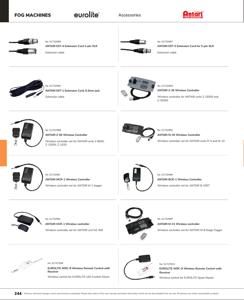 Page 1 de la notice Catalogue Antari Z-50