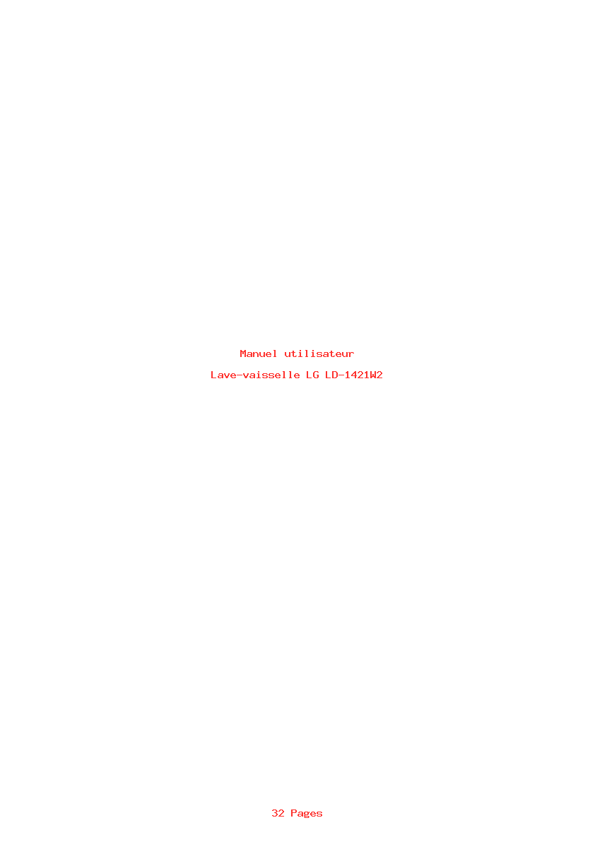 Page 1 de la notice Manuel utilisateur LG LD-1421W2