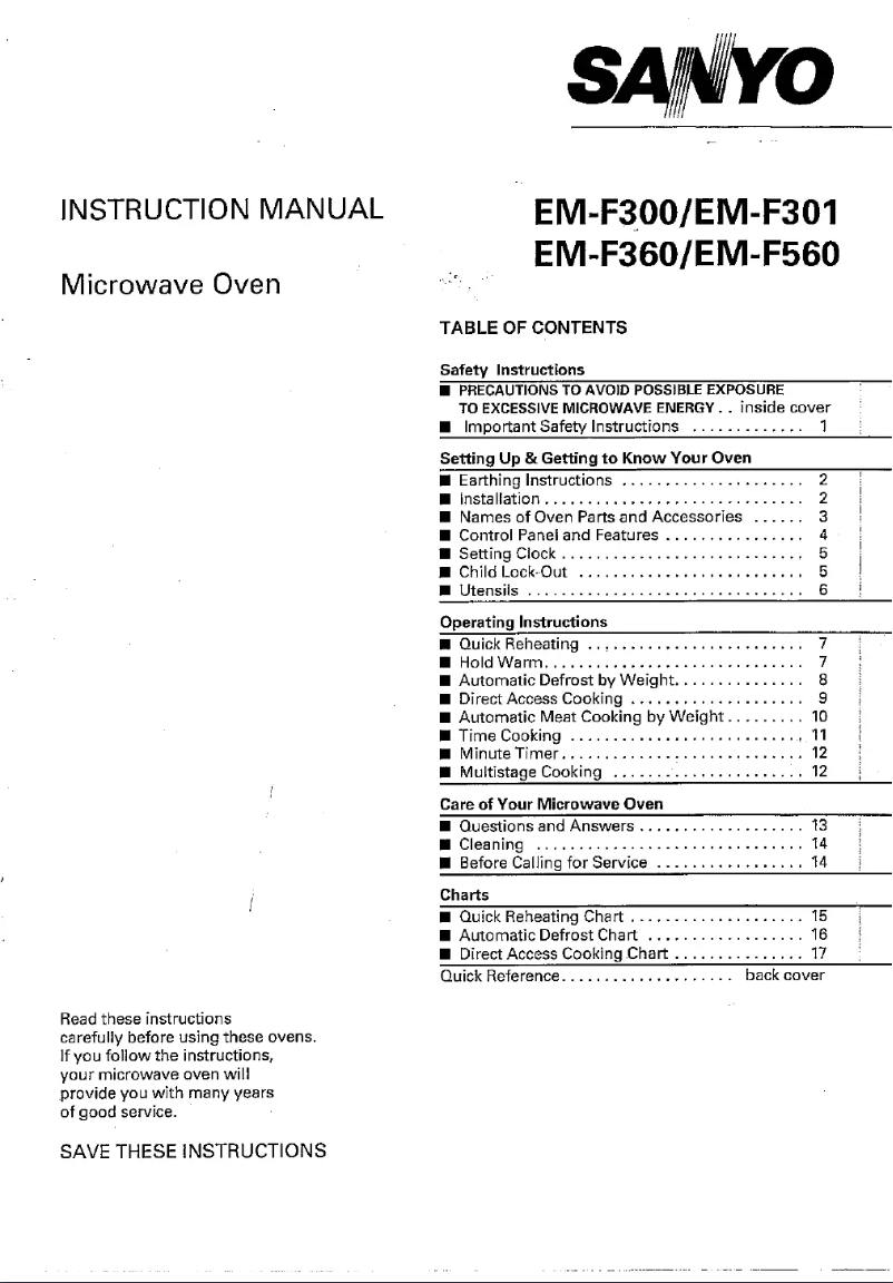 Page 1 of the manual User Manual Sanyo EM-F300