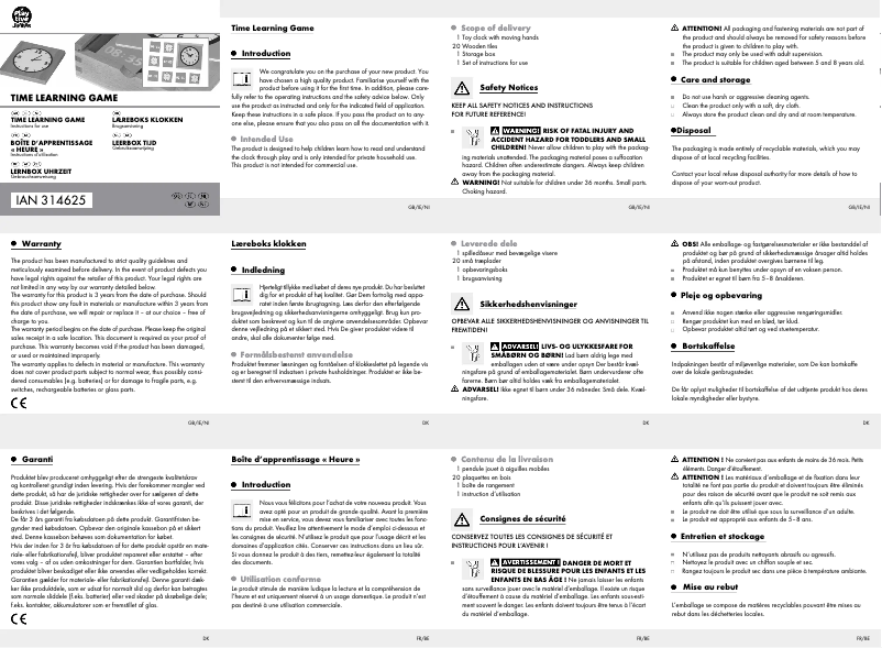 Page 1 de la notice Manuel utilisateur Playtive HG03821
