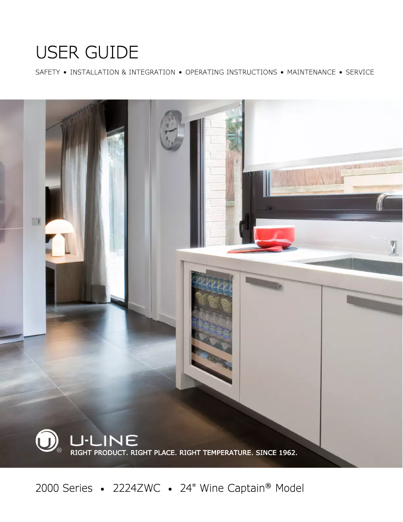 Page 1 de la notice Manuel utilisateur U-Line Wine Captain U-2224ZWCINT-61A
