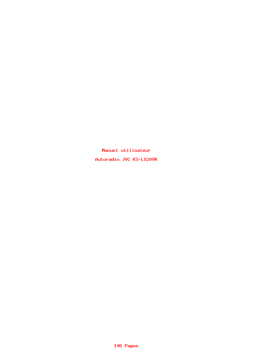 Page 1 de la notice Manuel utilisateur JVC KS-LX200R