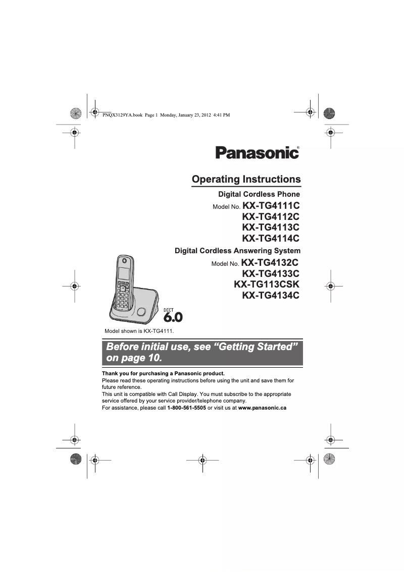 Página 1 del manual Manual de usuario Panasonic KX-TG113SK