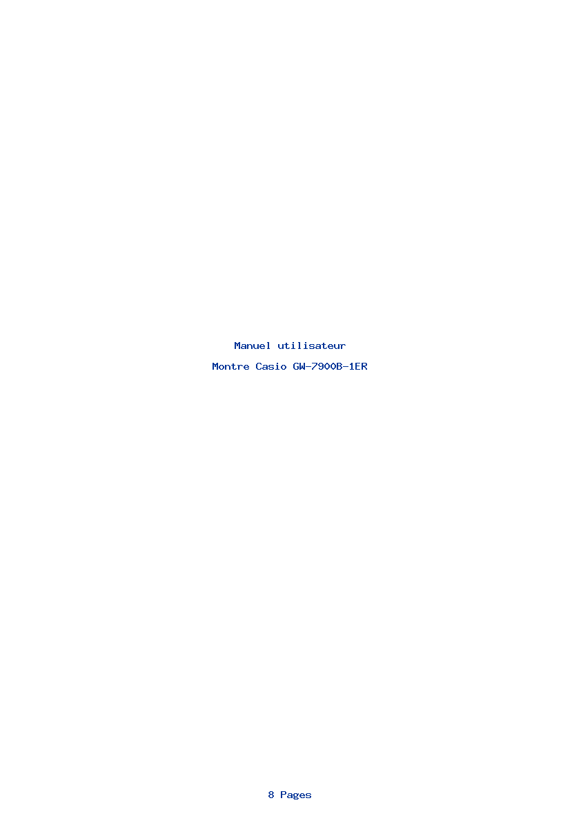 Page 1 de la notice Manuel utilisateur Casio GW-7900B-1ER