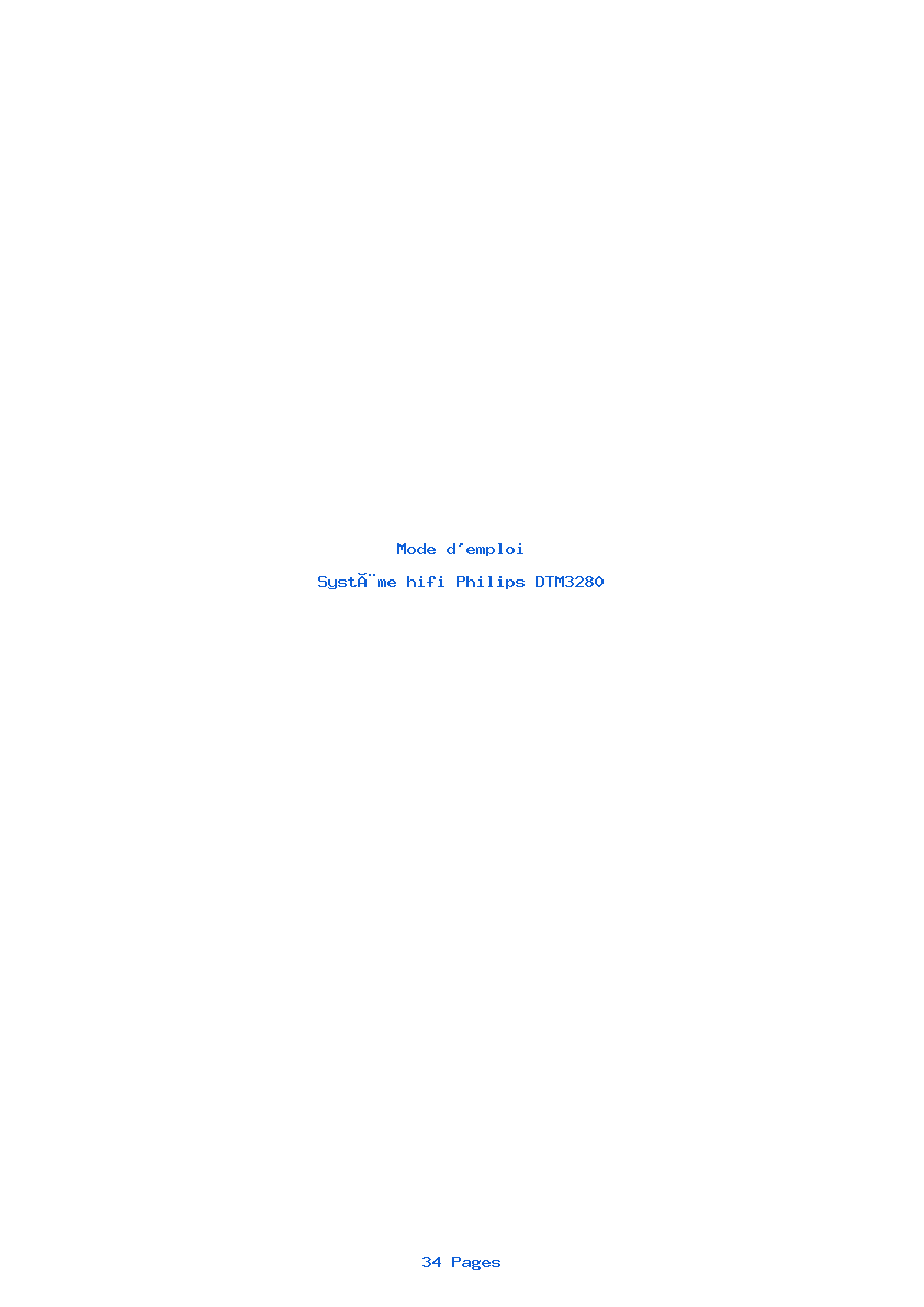 Page 1 de la notice Mode d'emploi Philips DTM3280