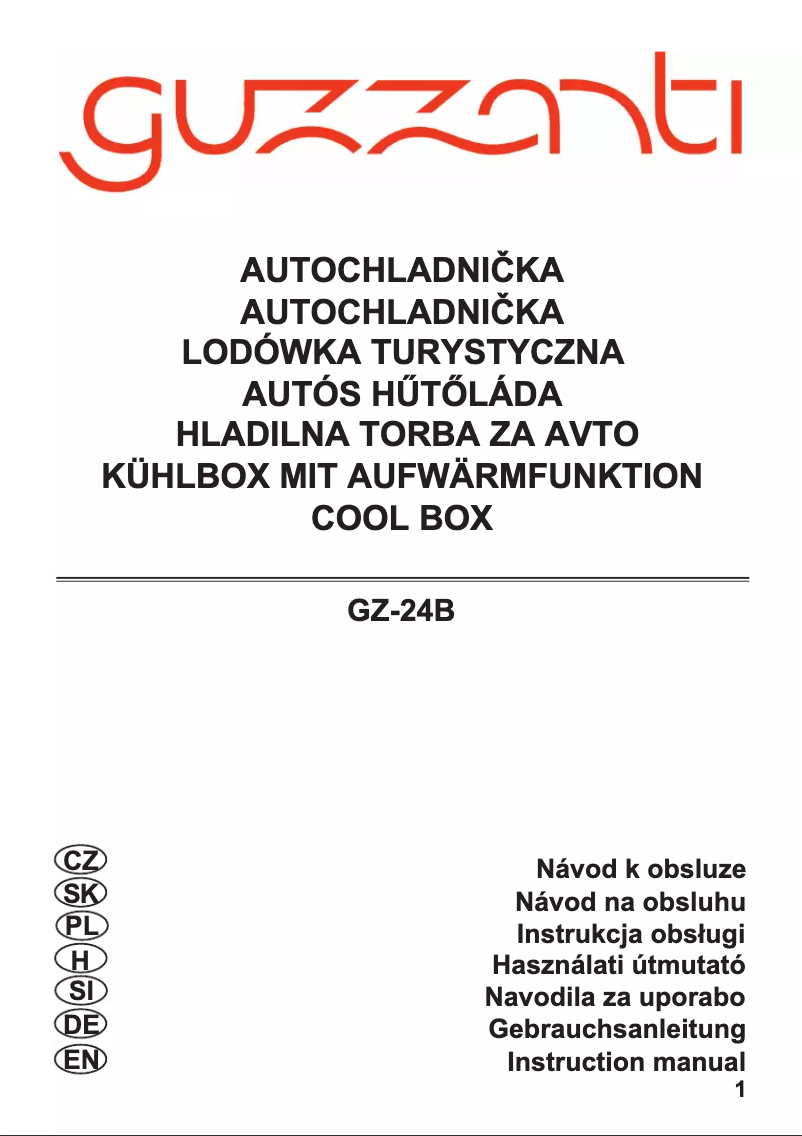 Page 1 de la notice Manuel utilisateur Guzzanti GZ 24B