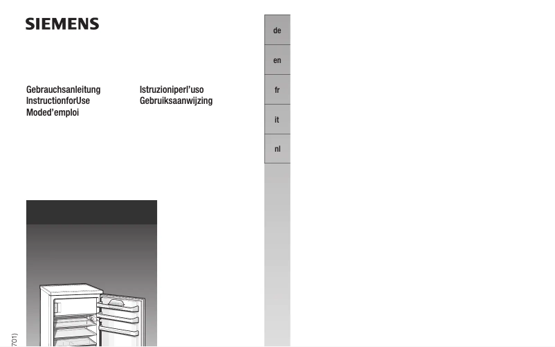 Page 1 de la notice Manuel utilisateur Siemens KT16RP22