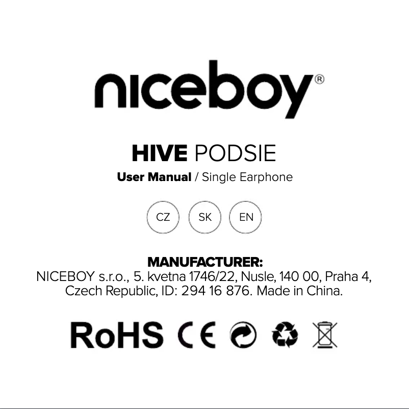Page 1 de la notice Manuel utilisateur Niceboy HIVE Podsie