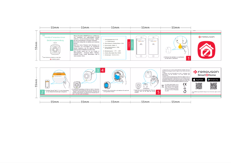Page 1 de la notice Manuel utilisateur Ferguson SmartHome Humidity and Temperature Sensor FS1HT