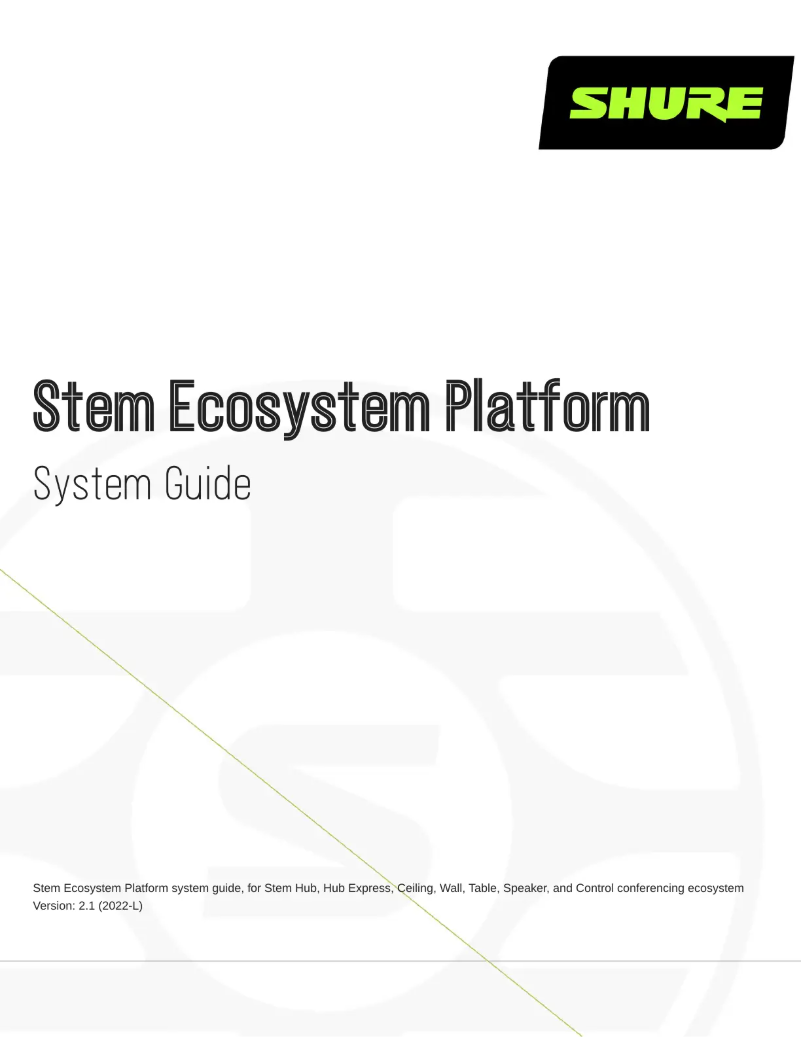 Page 1 de la notice Manuel utilisateur Shure Stem Ceiling