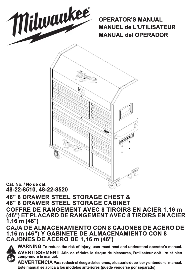 Page 1 de la notice Manuel utilisateur Milwaukee 48-22-8500