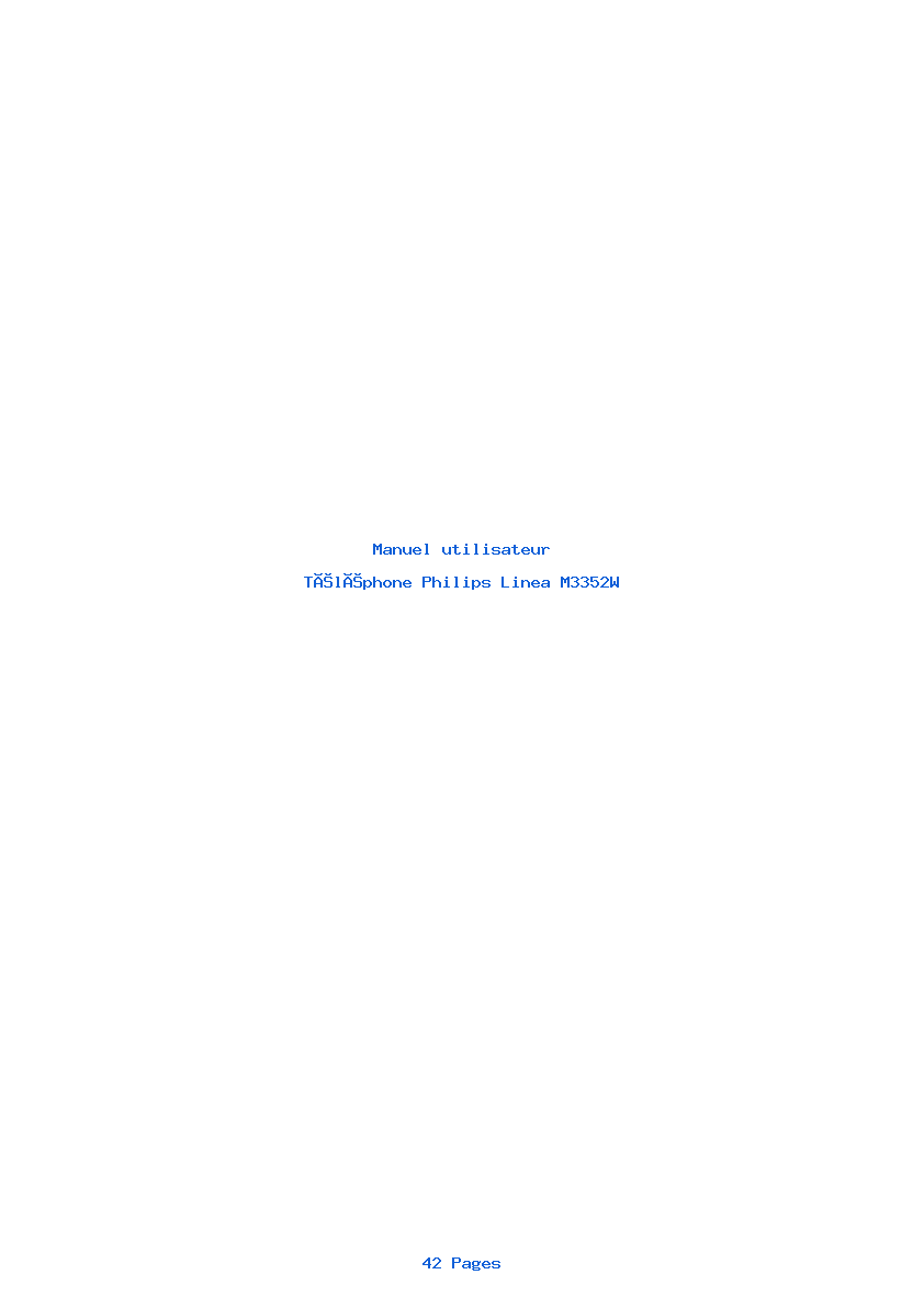 Page 1 de la notice Manuel utilisateur Philips Linea M3352W