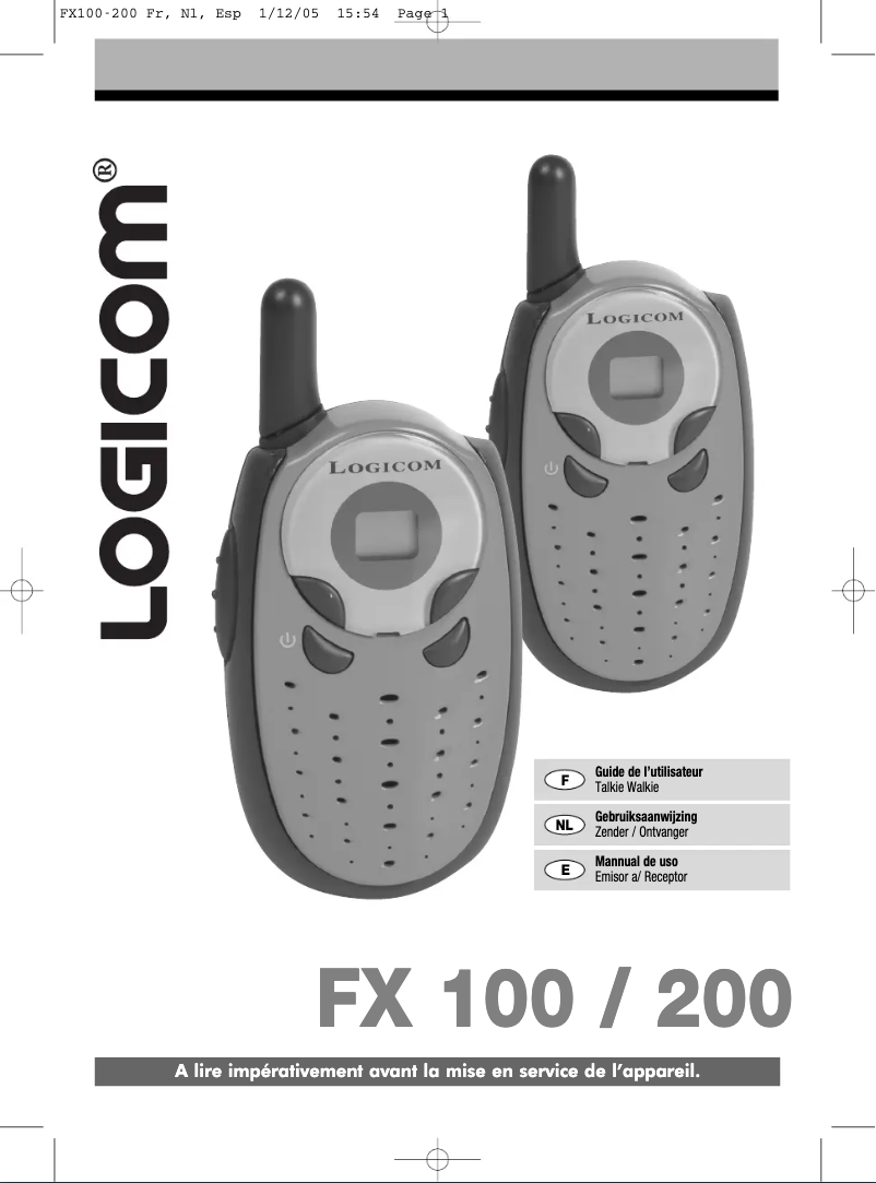 Page 1 of the manual User Manual Logicom FX 10