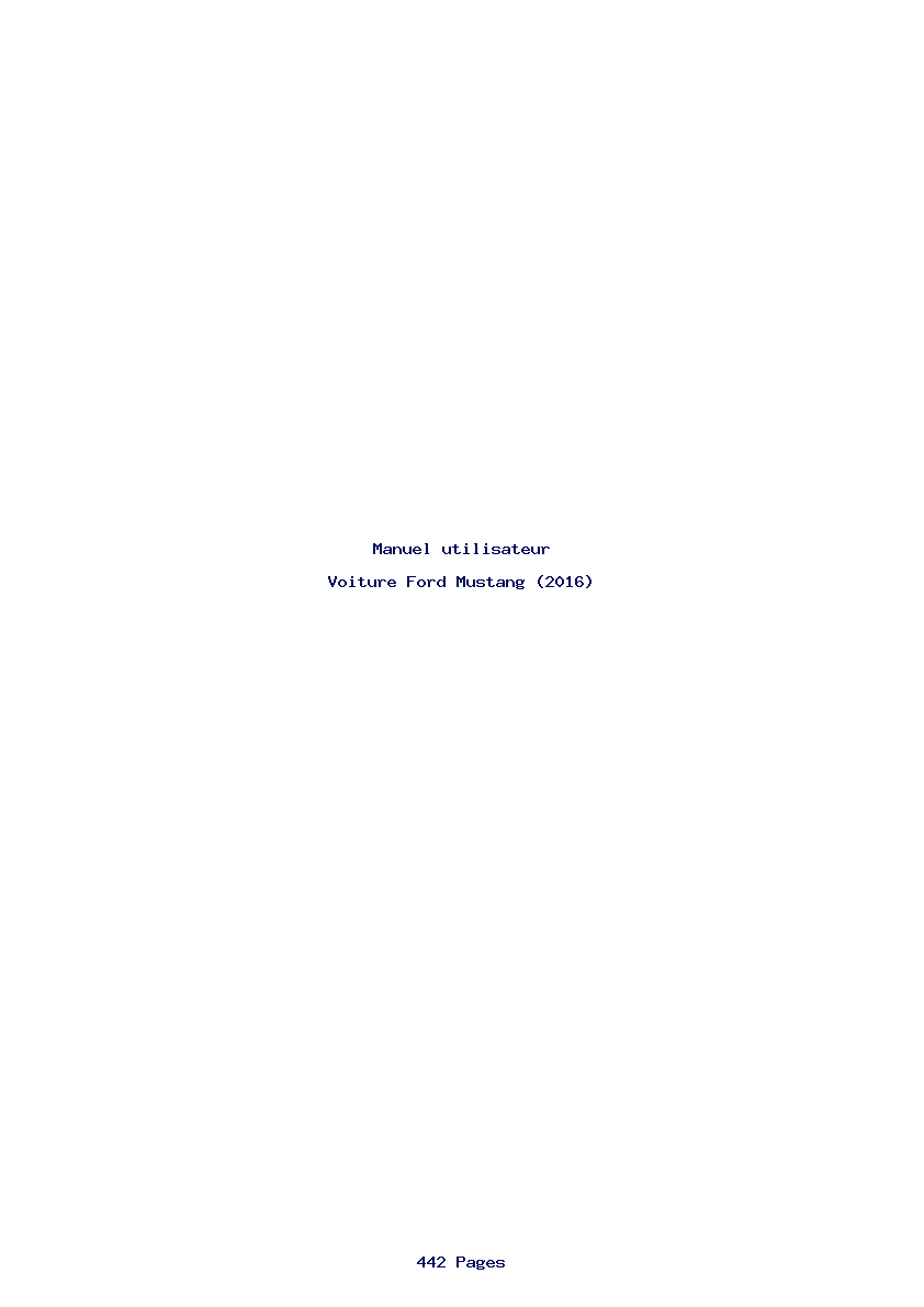 Page 1 de la notice Manuel utilisateur Ford Mustang (2016)