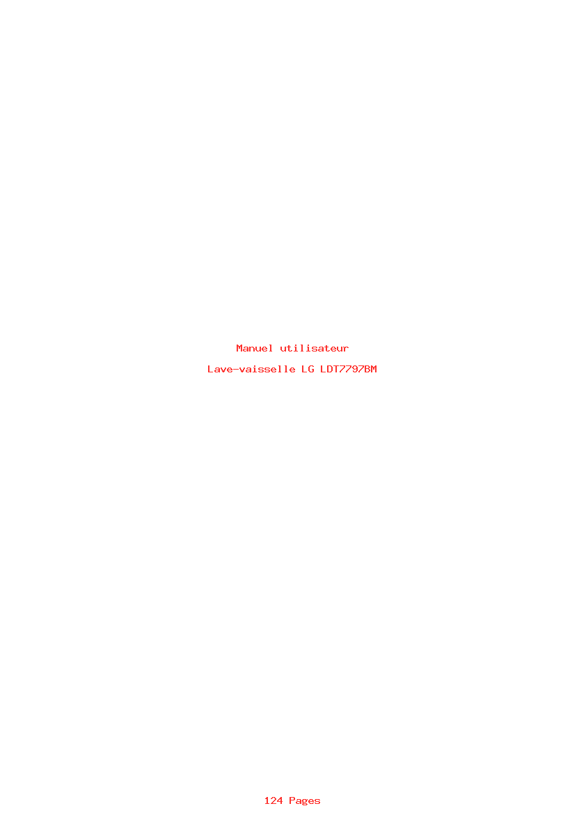 Page 1 de la notice Manuel utilisateur LG LDT7797BM