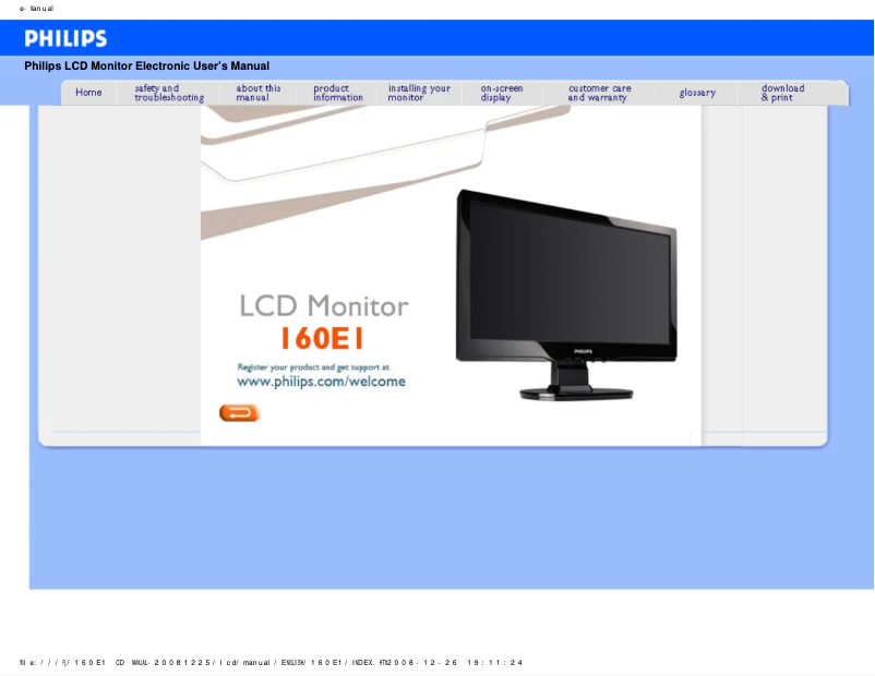Image de la première page du manuel de l'appareil 160E1SB1