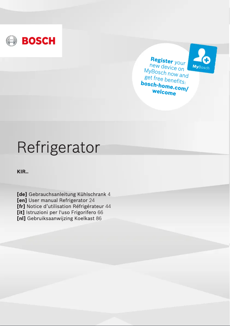 Page 1 de la notice Manuel utilisateur Bosch KIR20NSF1