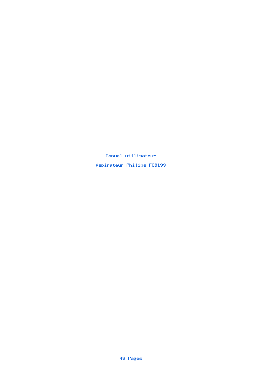 Page 1 de la notice Manuel utilisateur Philips FC8199