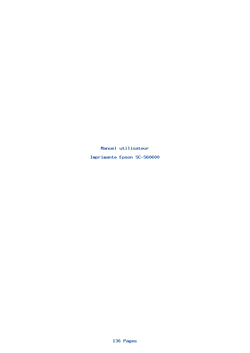 Page 1 de la notice Manuel utilisateur Epson SC-S60600
