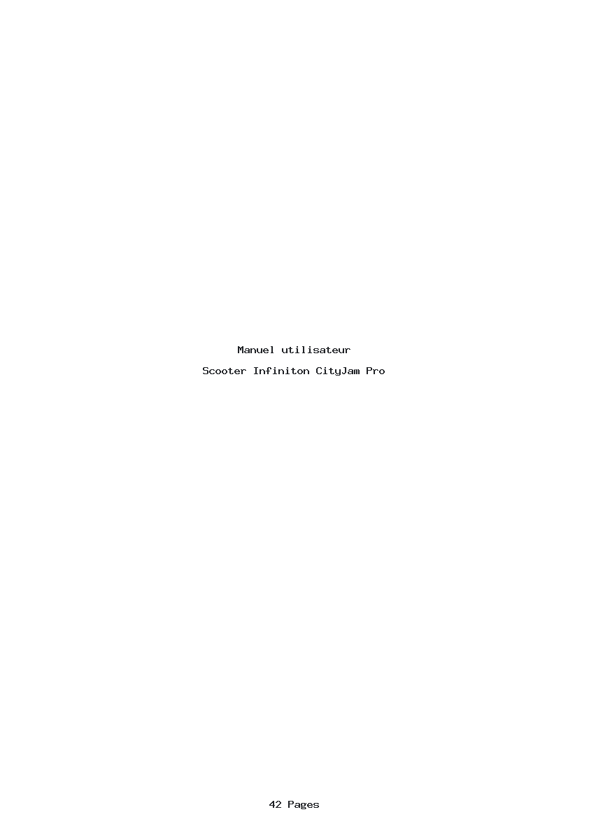 Page 1 de la notice Manuel utilisateur Infiniton CityJam Pro