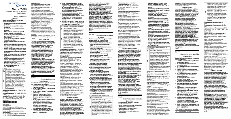 Página 1 del manual Manual de usuario Fluke FibertLert-125