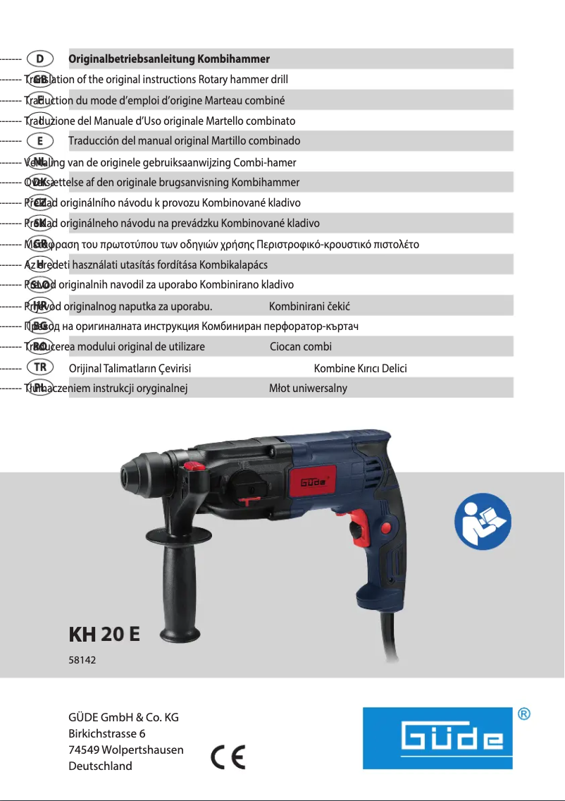 Page 1 de la notice Manuel utilisateur Güde KH 20