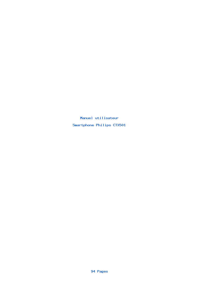 Page 1 de la notice Manuel utilisateur Philips CTX501