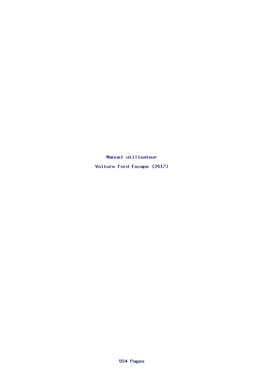 Page 1 de la notice Manuel utilisateur Ford Escape (2017)